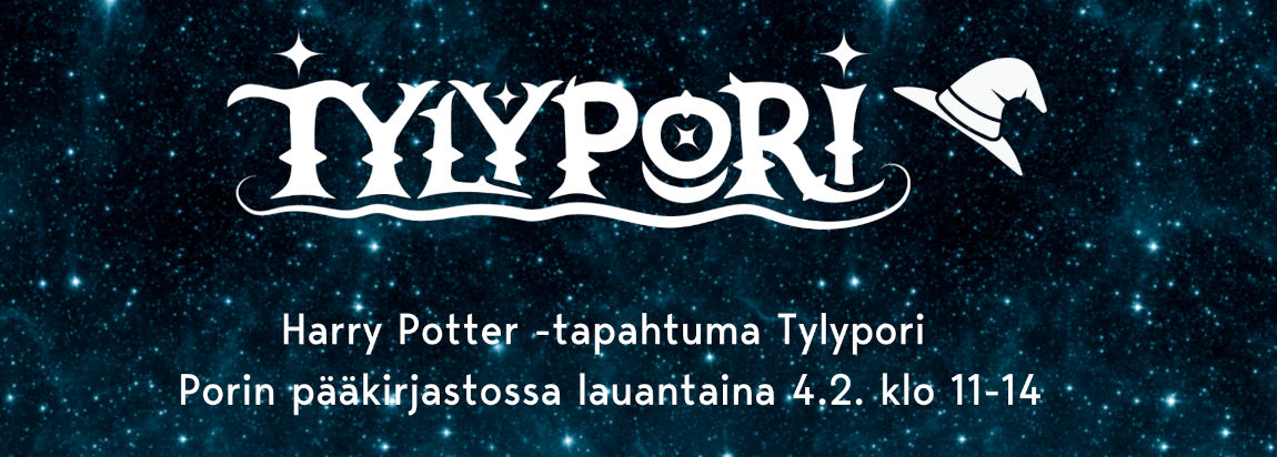 Tylypori-tapahtuma Porissa 4.2. mainoskuva, tähtitaivas taustakuvana.